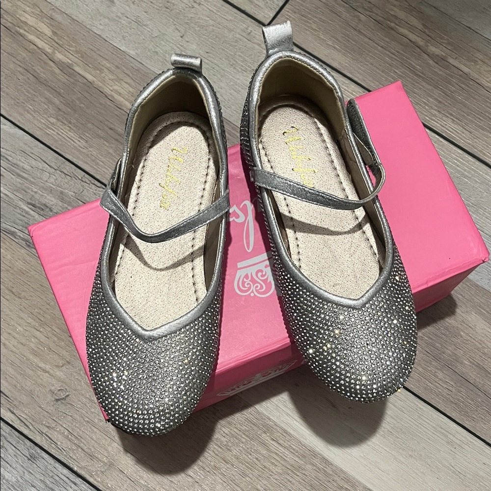 Sparkling Silver Kids Ballet Flats